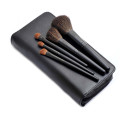 Natural Hair Portable Cosmetic Beauty Makeup Brush with Zipper Pouch (5PCS)